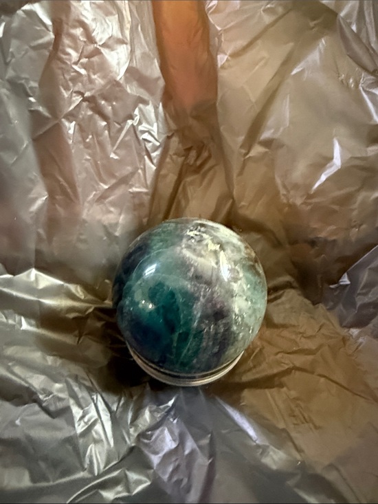 Other - Decorative Fluorite Crystal Sphere in Blue-Green
